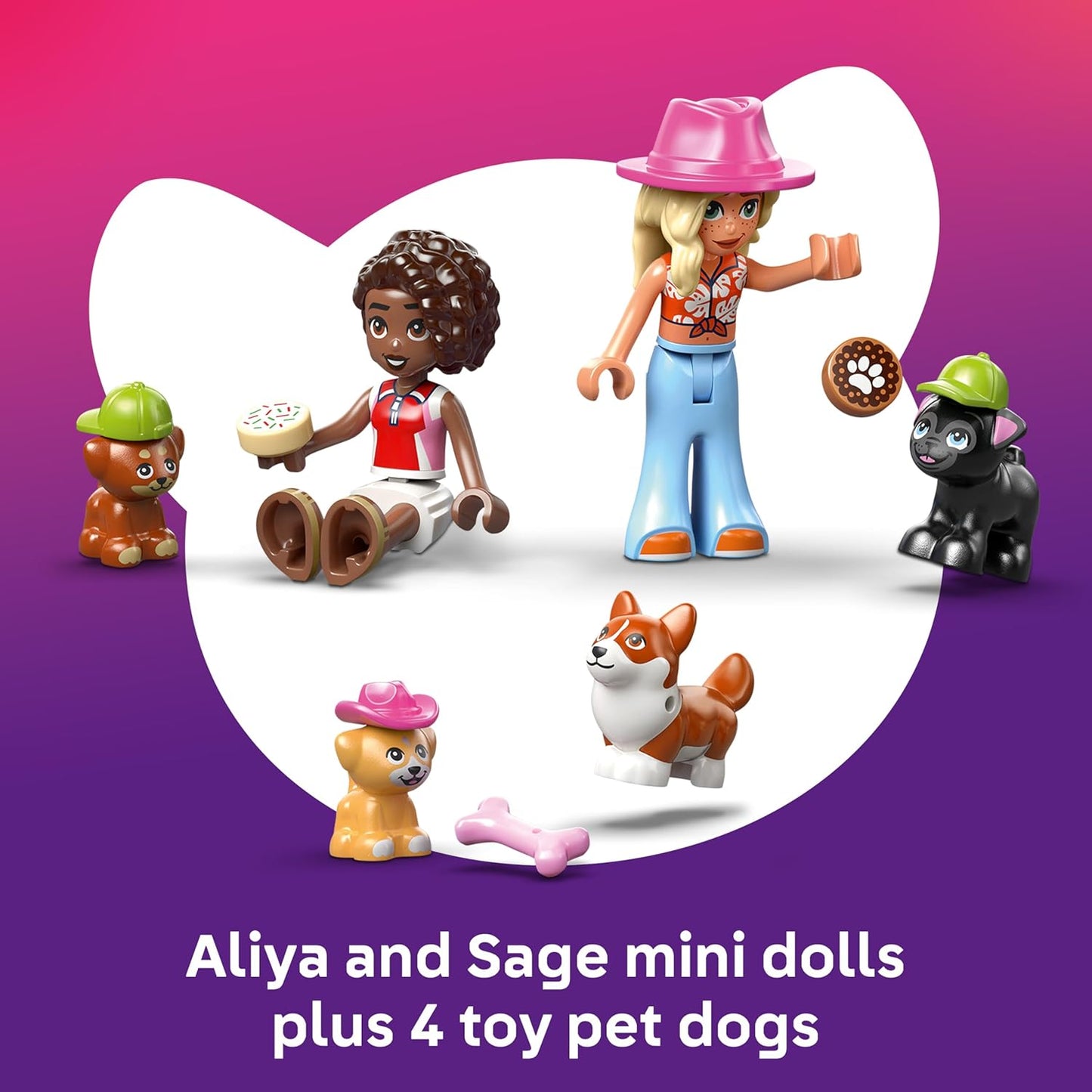 LEGO Friends Padaria de Petiscos para Cães - Loja de Brinquedos com 2 Mini Bonecas, 4 Figuras de Animais, Caixa de Transporte para Animais de Estimação e Acessórios de Comida de Brinquedo - Ideia de Presente de Aniversário para Meninas,