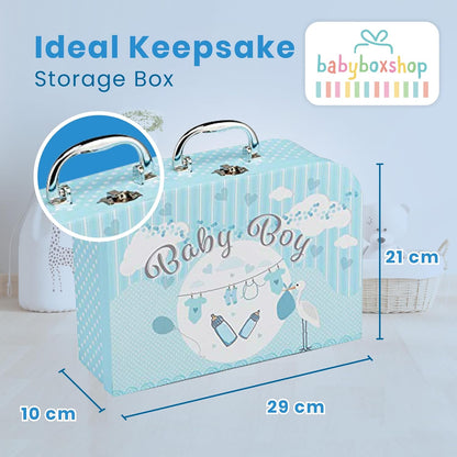 Baby Box Shop - Cesta de presentes para recém-nascidos, ursinho de pelúcia, itens essenciais e caixa de lembranças - presente ideal para chá de bebê e batizado