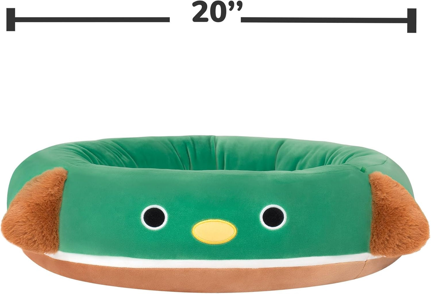 Squishmallows Cama para animais de estimação Original 20 polegadas Avery the Duck - Cama de pelúcia oficial ultramacia de tamanho pequeno