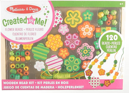 Melissa & Doug Conjunto de miçangas artesanais com colar de borboleta | Contas de madeira para pulseira da amizade/kit de fabricação de joias | Artes e ofícios para crianças de 5 anos | para meninas ou meninos