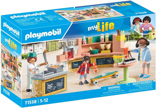 Playmobil 71538 myLife: Food Lounge, deliciosas refeições e lanches no restaurante, incluindo batatas fritas, sushi e muito mais, conjuntos de jogos detalhados adequados para crianças a partir de 5 anos