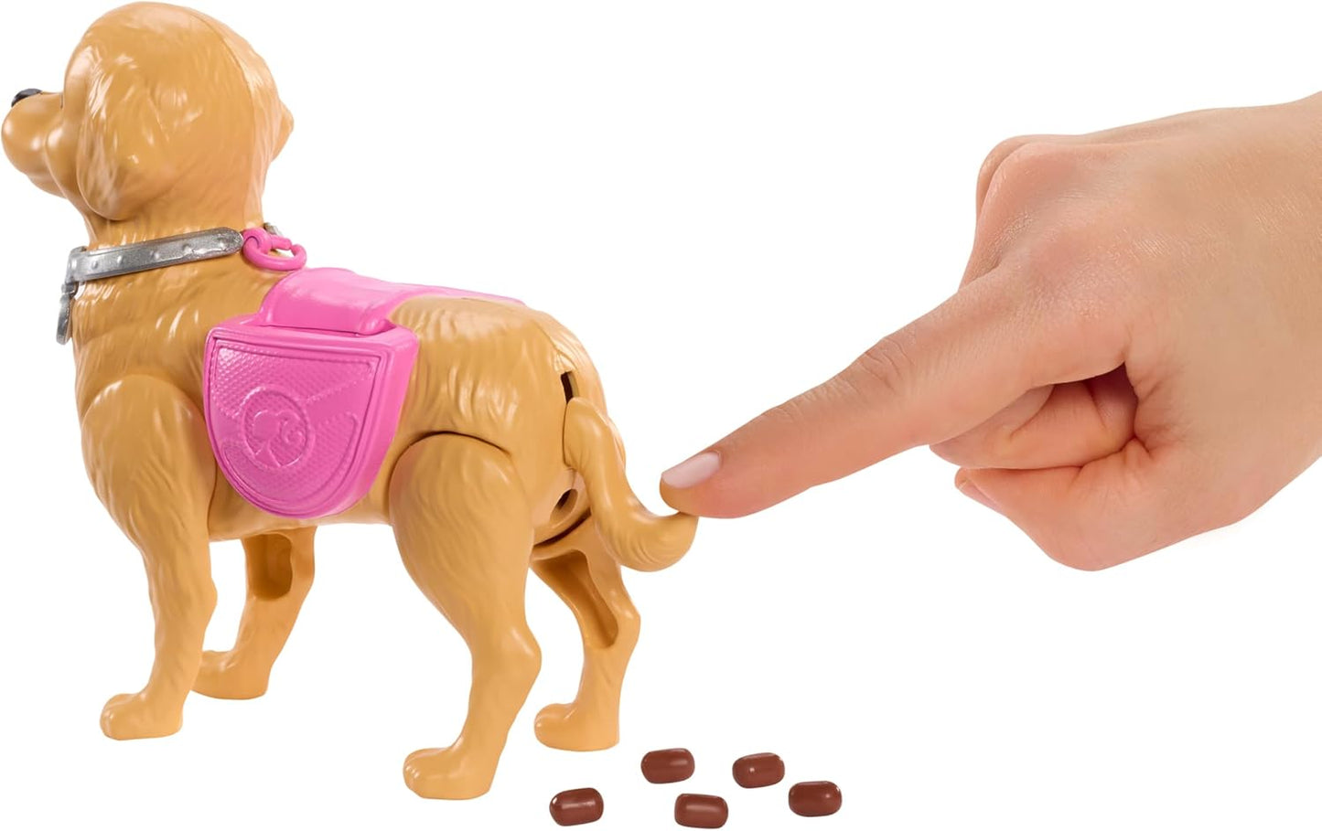 Barbie Conjunto de Brinquedo Cachorrinho Anda e Faz Cocô, Inclui Cachorro de Brinquedo que Anda e Faz Cocô, Boneca Brooklyn, Pá para Cocô e Acessórios para Pets, JJB47