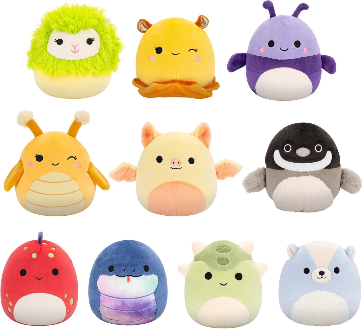 Squishmallows Pacote original de 5 polegadas e 10 - Axel, Bijan, Cavaleri, Dolan, Gertrude, Greer, Herman, Meghan, Nolan, Sol - Oficial Jazwares Plush