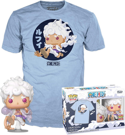 Loungefly POP! & TEE: OP - Luffy Fifth Gear - P - One Piece - Camiseta - Roupas com boneco de vinil colecionável - Ideia para presente - Brinquedos e blusa de manga curta para adultos, unissex, homens e mulheres - Fãs de anime