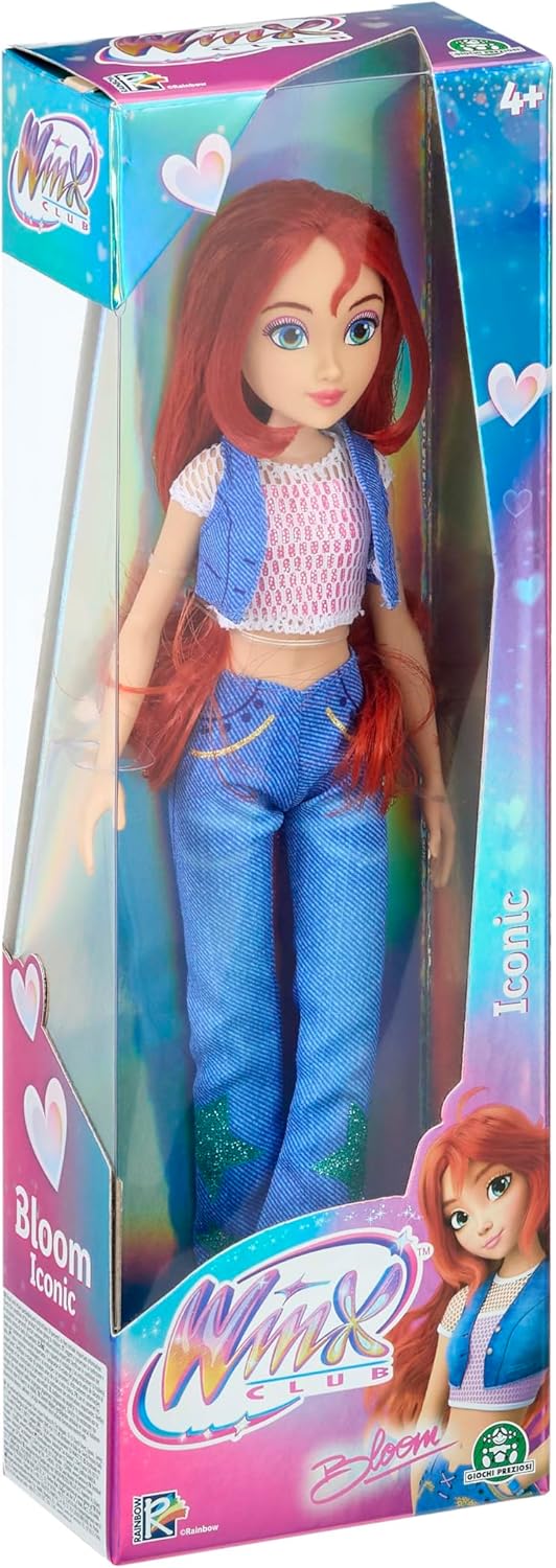 Winx Boneca Icônica – Bloom com Roupa Característica e Articulações – Boneca Fashion Clássica de 27cm com Cabelo Vermelho – Brinquedo Oficial do Clube Winx para Meninas – Brincadeira Mágica de Aventura – Idade 4+