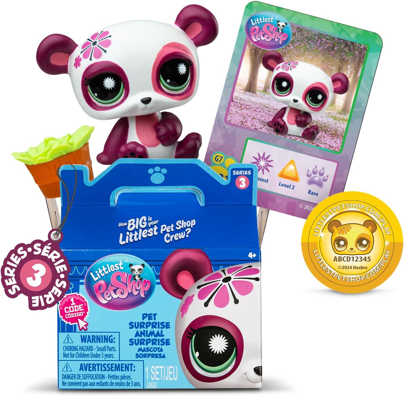 Littlest Pet Shop Série 3 - Caixas Surpresa Individuais com 18 unidades | Cada Caixa Surpresa contém 1 Mini Brinquedo Pet LPS, 1 Acessório, 1 Cartão Colecionável e 1 Código Virtual | Brinquedos para Meninas e Meninos