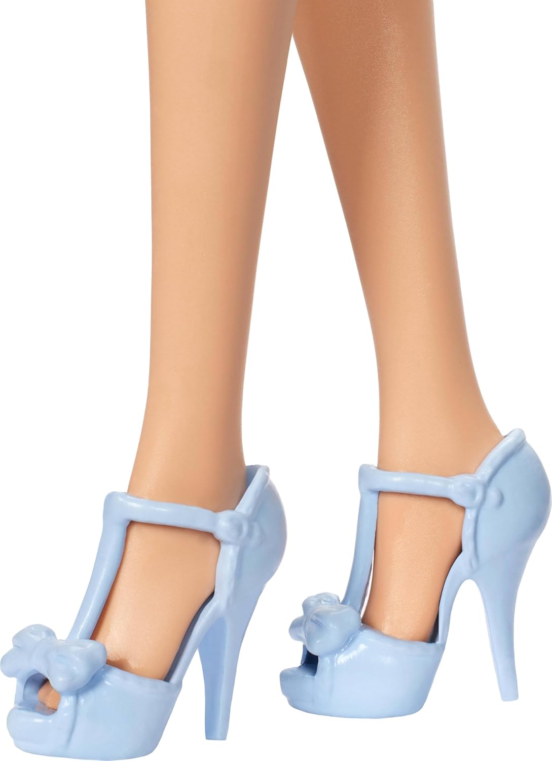 Barbie Boneca Fashionistas nº 237 com rabo de cavalo loiro ondulado, vestido azul com laço no pescoço, laço de cabelo preto e sapatos de salto azul combinando, HYT93