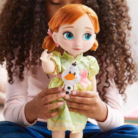 Disney Store Official Anna Doll Animator Collection, Frozen, 39cm/15” com cabelo enraizado realista, roupa e sapatos, boneca infantil princesa colecionável adequada para maiores de 3 anos
