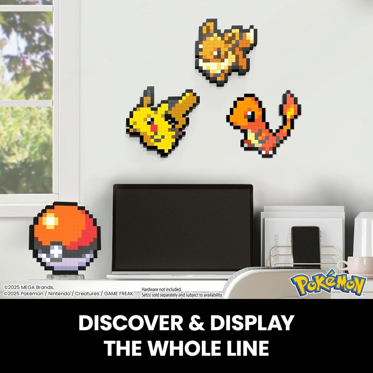 MEGA Brinquedo de Montar Pokémon com Figura de Ação, Pokébola com 381 Peças, 15 cm de Altura, para Colecionadores