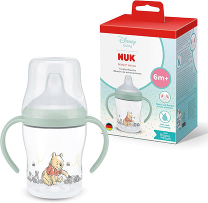 NUK Copo de Transição Perfect Match | 6+ meses | 150 ml | Copo com Bico Antivazamento | Alças Antiderrapantes | Ursinho Pooh | 1 unidade