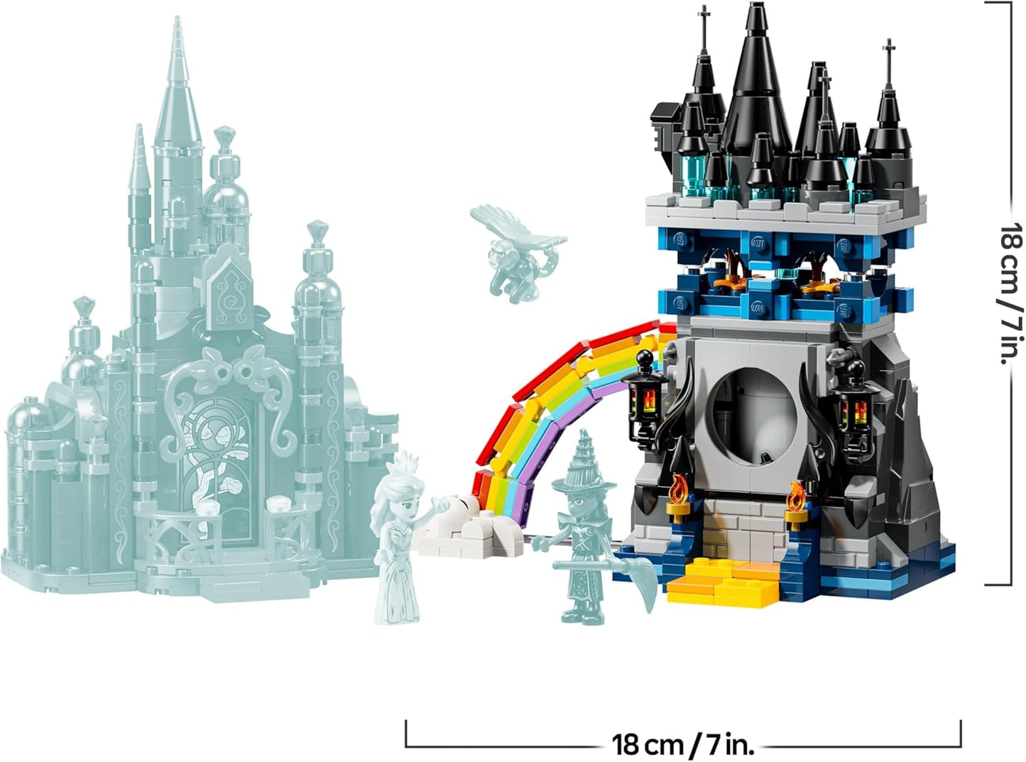 LEGO Wicked Emerald City e Castelo de Kiamo Ko - Brinquedo para Brincar e Exibir - Inclui Mini Bonecas da Elphaba e da Glinda, além de um Macaco e Acessórios - Presente para Meninas a partir de 9 Anos e Fãs do Filme - 75689