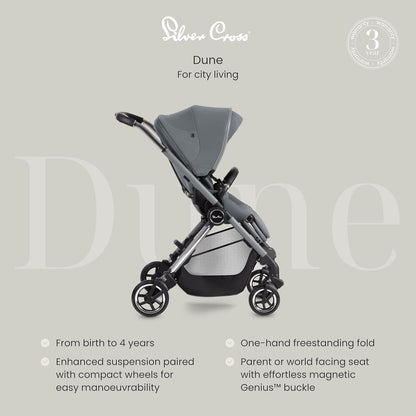 Silver Cross | Carrinho Duna | Carrinho de viagem | Carrinho dobrável e leve | Sistema de viagem compacto | Recém-nascidos - 4 anos | Geleira