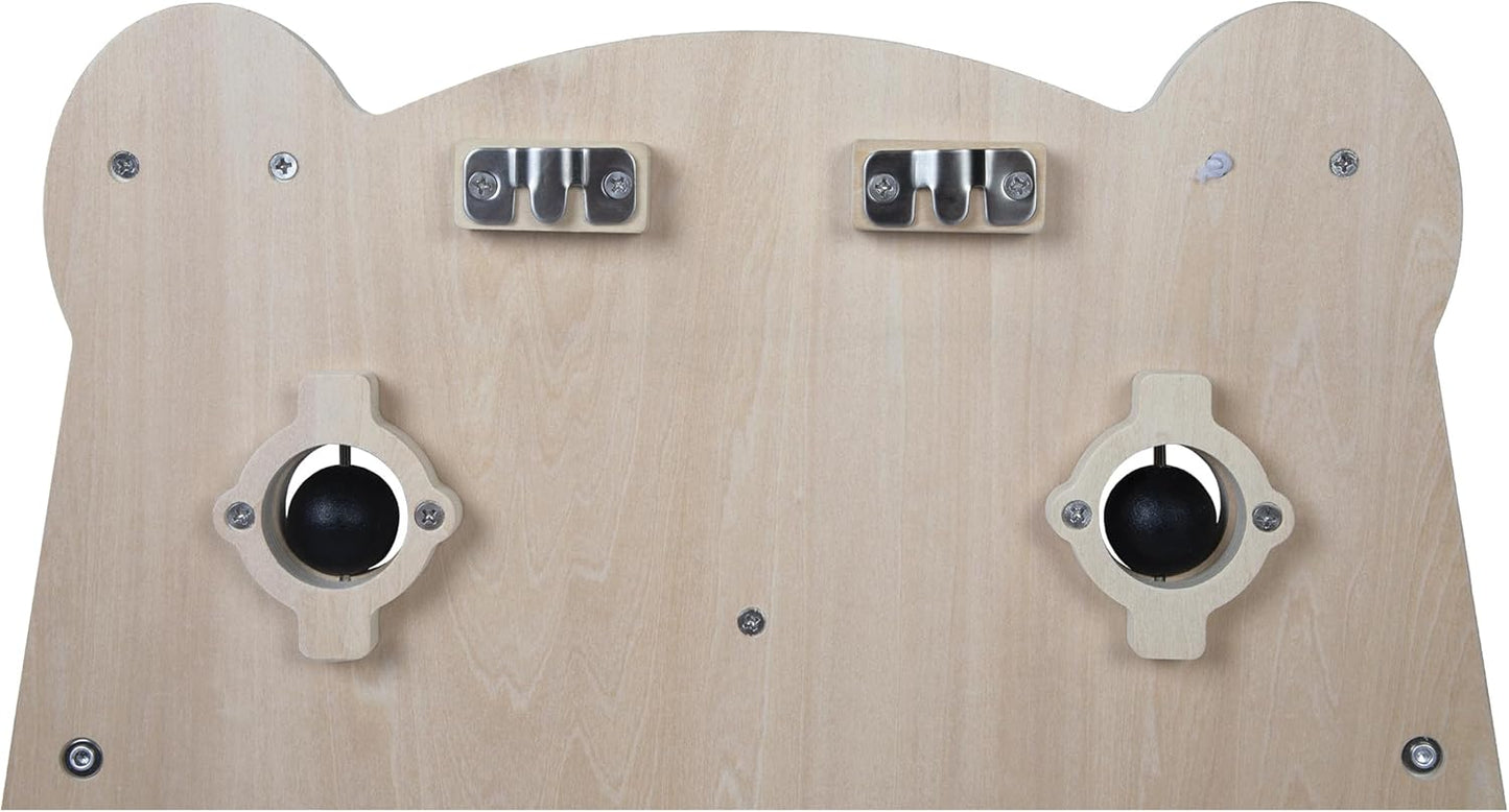 Janod - Busy Board Ourson - 20 atividades - Grande quadro de atividades de madeira - Ideal para desenvolvimento motor fino, curiosidade e destreza - Altura 60 cm - A partir de 18 meses, J05162