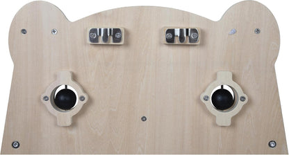 Janod - Busy Board Ourson - 20 atividades - Grande quadro de atividades de madeira - Ideal para desenvolvimento motor fino, curiosidade e destreza - Altura 60 cm - A partir de 18 meses, J05162