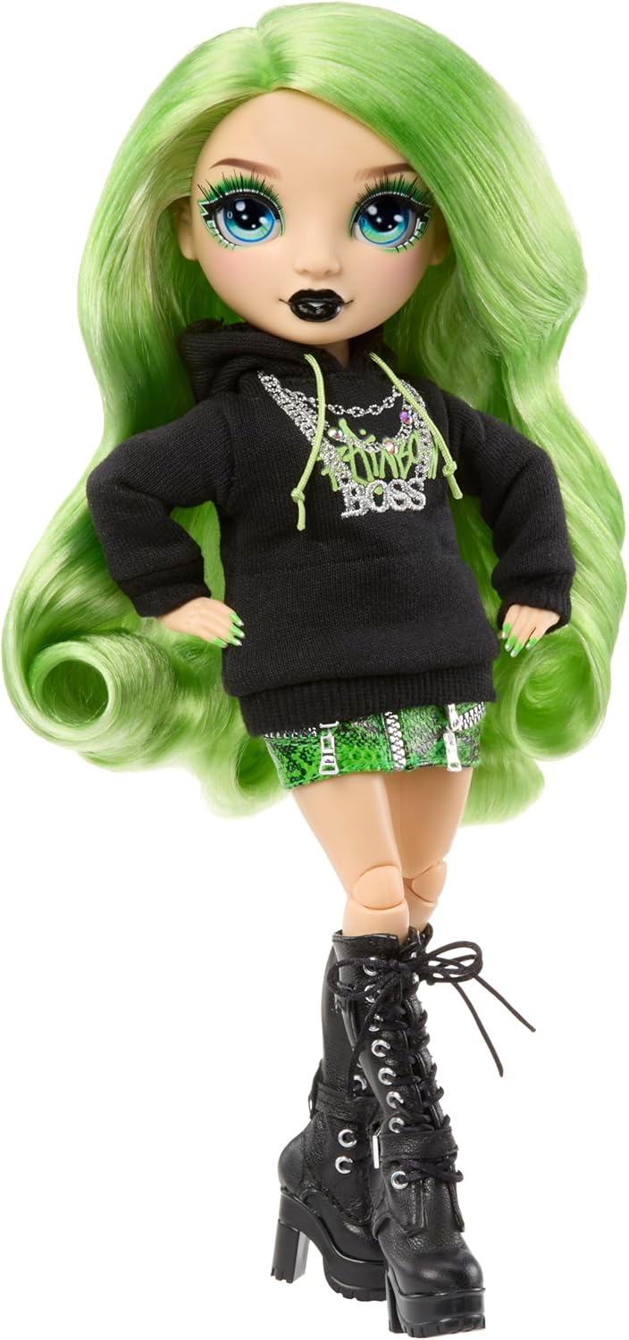 Rainbow High Style Icons Jade - Boneca Fashion de 28cm com Cabelo Longo e Penteável, Acompanha um Segundo Conjunto Combinando e um Segundo Par de Sapatos, Flexível com 13 Pontos de Articulação.