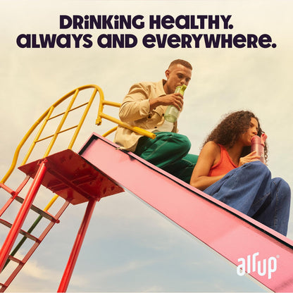 Garrafa de água AIR UP® Gen2, kit inicial original com cápsulas em 5 sabores | Garrafa de água de 600ml com sabor sem açúcar | Pode ser lavada na máquina de lavar louça, livre de BPA | Cor roxa