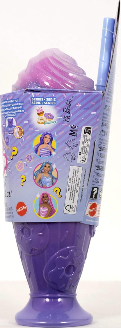 Barbie Pop Reveal Series - Boneca Fashion e Acessórios, Série Treat, Tema Donut Dreams com Animal de Estimação, 8 Surpresas Incluindo Mudança de Cor, JFY60