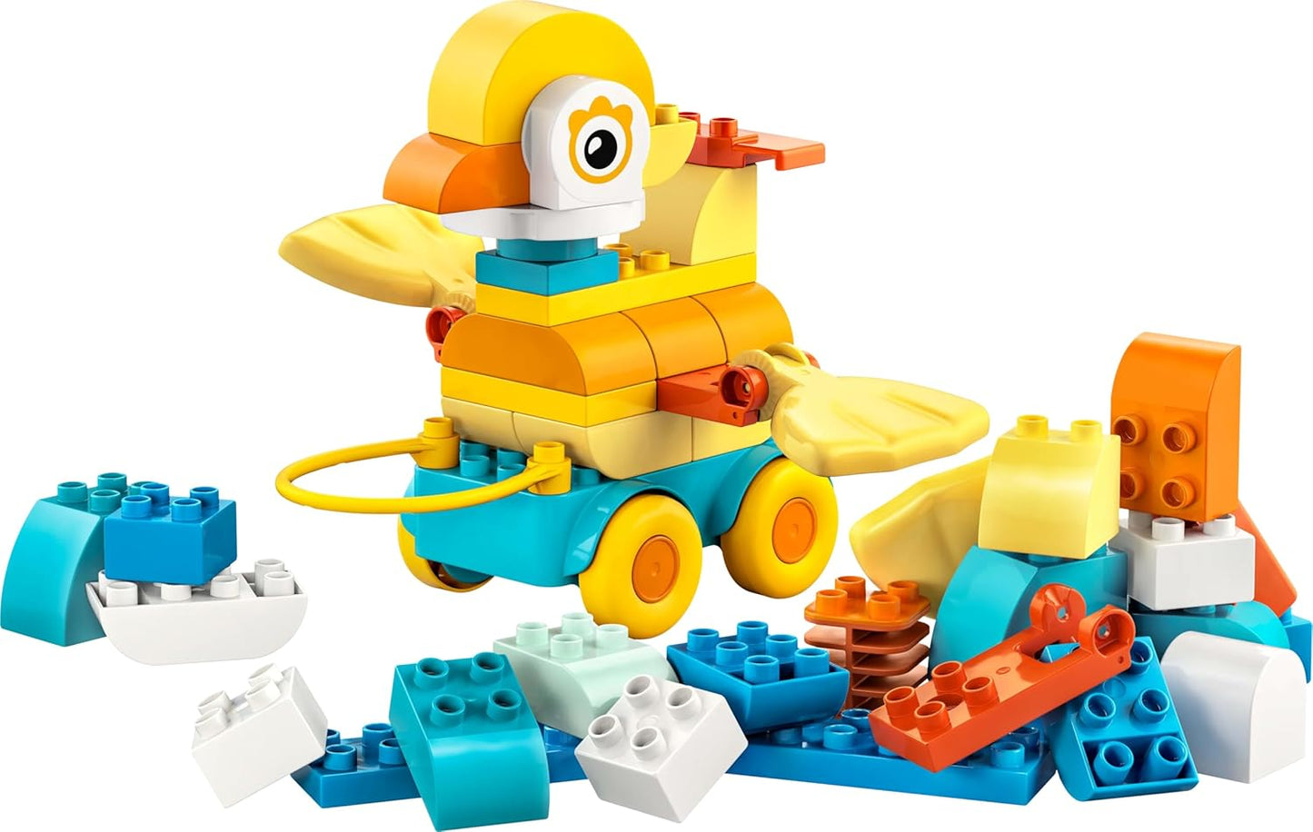 LEGO DUPLO 3 em 1 Animais sobre Rodas - Brinquedo de Construção Educacional com Blocos para Construir um Pato, Peixe ou Cachorro com Rodas e Alça - Presente para Meninas e Meninos a partir de 2 Anos - 10448