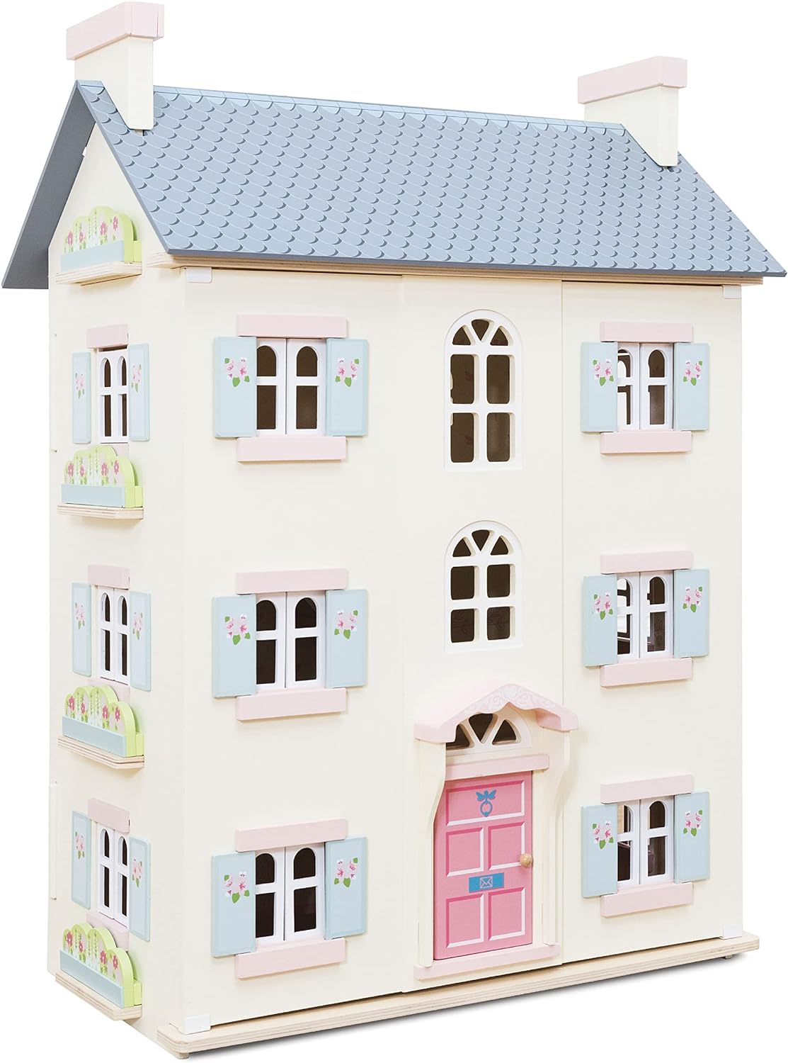 Le Toy Van - Salão da Cerejeira Grande Casa de Bonecas de Madeira | Conjunto de jogos de casa de bonecas de madeira de 4 andares - adequado para maiores de 3 anos
