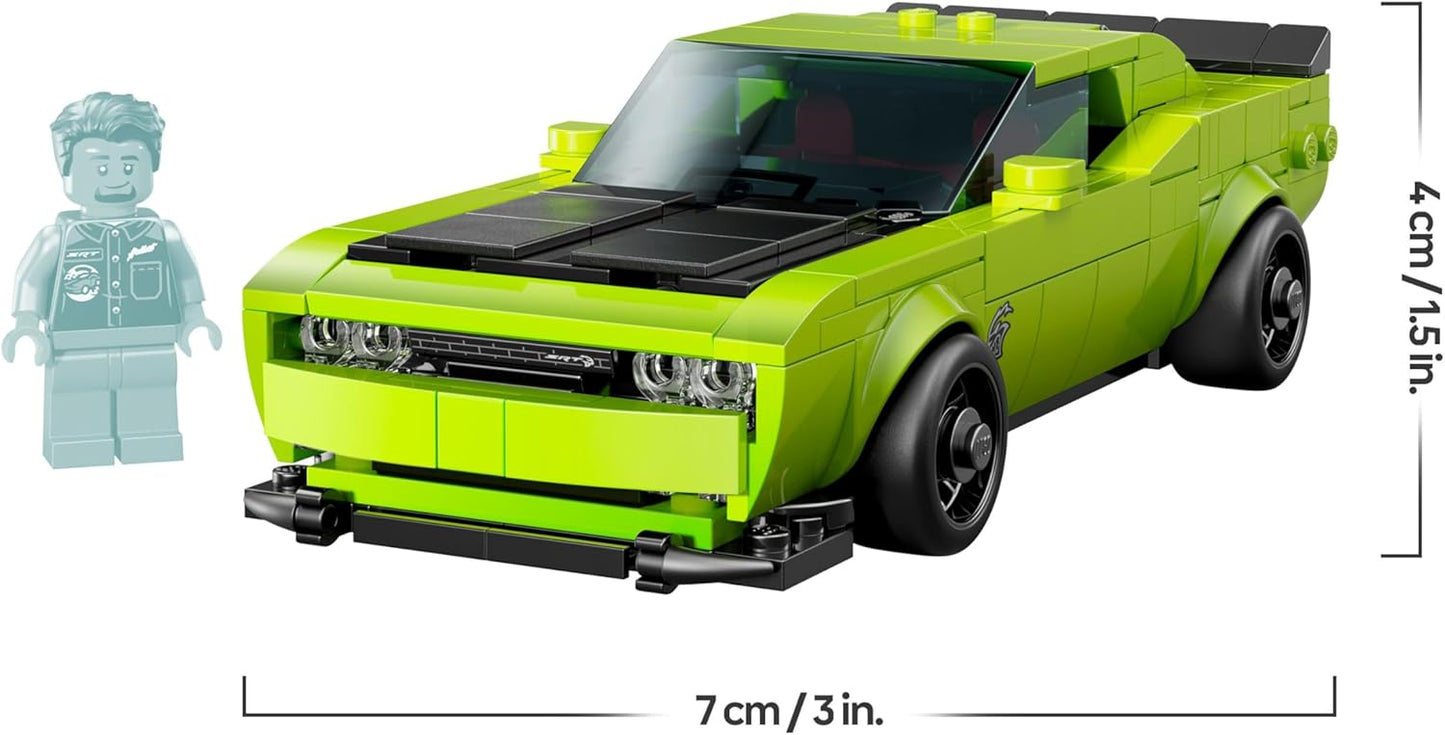 LEGO Speed Champions Dodge Challenger SRT Hellcat Carro Esportivo - Kit de Modelo de Carro com Minifigura de Piloto - Presente de Aniversário para Meninos a partir de 9 Anos - 77237
