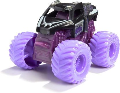 Monster Jam, Marvel Mini Pacote Oficial com 5 Miniaturas e Caminhão Monstro Colecionável Misterioso, Escala 1:87, Brinquedos Surpresa para Crianças a partir de 3 Anos