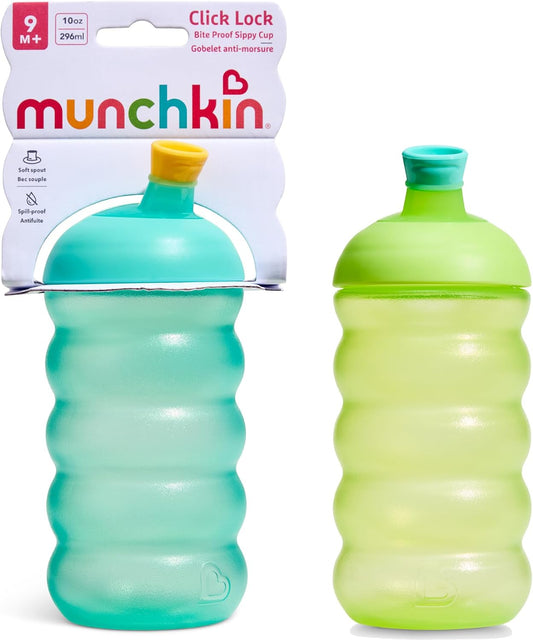 Munchkin Copo com Bico Click Lock | Kit com 2 | 12m+ | 296 ml Azul/Verde