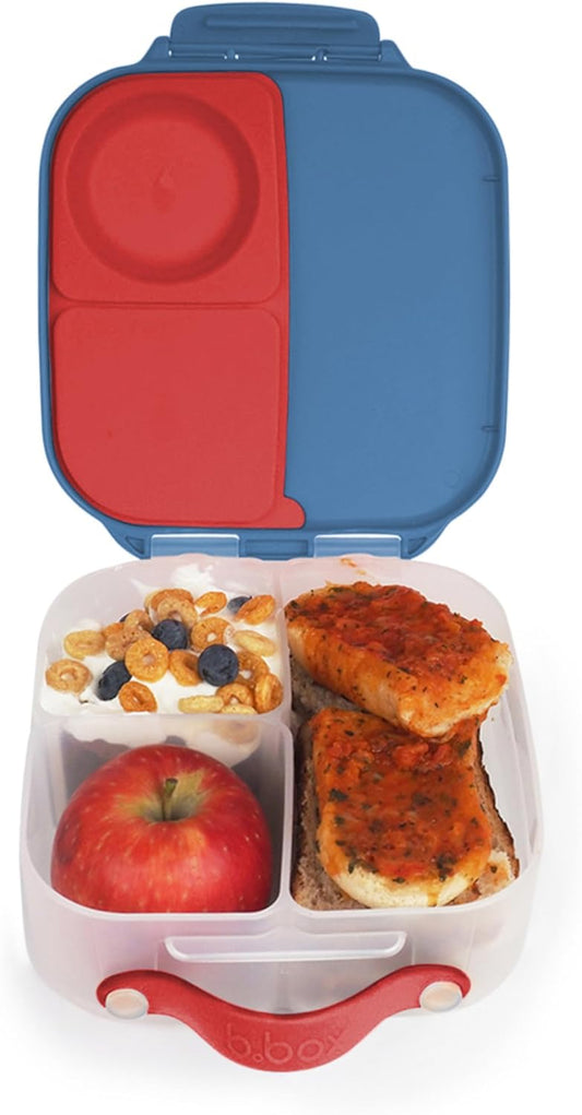 b.box Lancheira Mini | Caixa Bento com 3 Compartimentos (2 à Prova de Vazamentos) | Ideal para Lanches e Lanches de Crianças | Comporta uma Fruta Inteira | Livre de BPA
