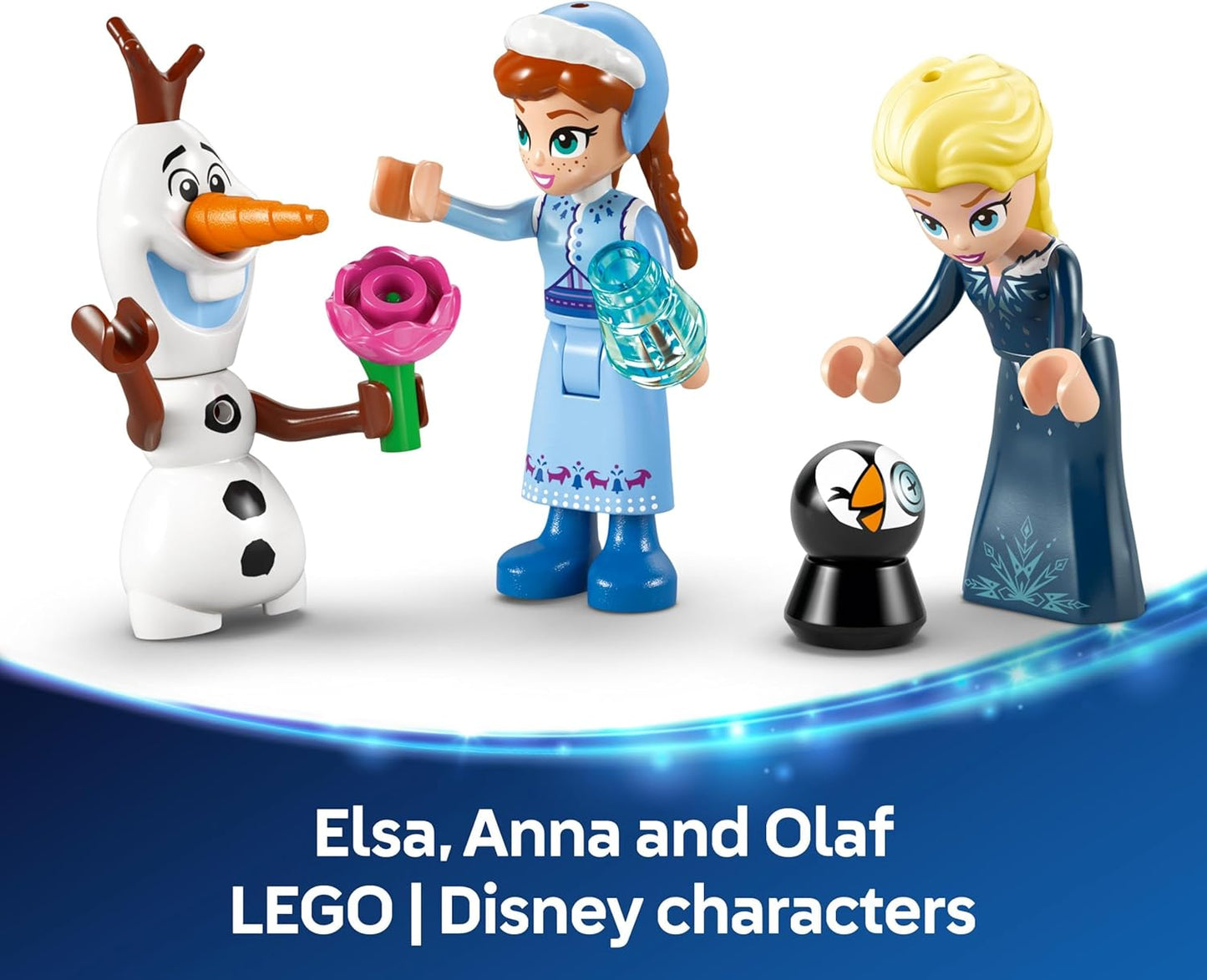 LEGO ǀ Disney Arendelle Frozen Castle Playset, brinquedo de construção de princesa para meninas de 5 anos ou mais, apresenta minibonecas Anna, Elsa, Olaf e uma figura de pinguim