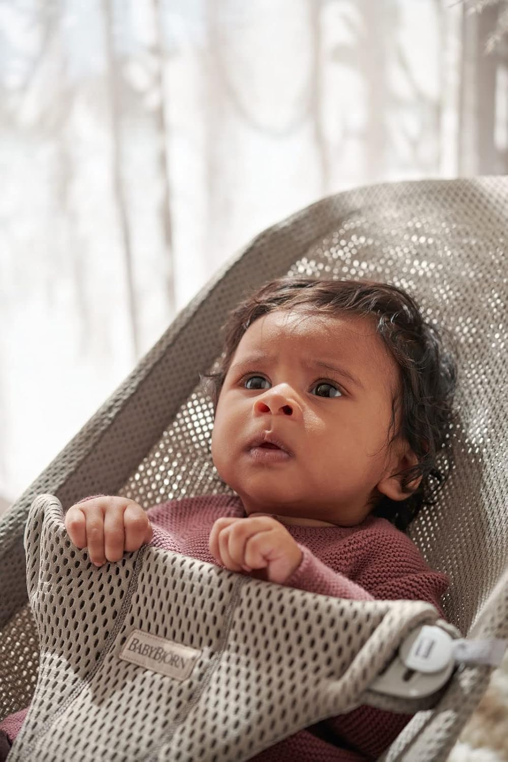 BabyBjörn Bouncer Bliss, malha, cinza bege