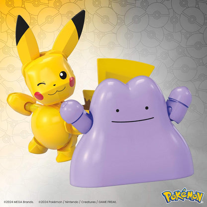 MEGA Conjunto de Brinquedos de Montar Pokémon (Figura de Ação), Pacote com 2 Pokébolas (Pikachu e Ditto) com 42 Peças, para Crianças, JCT43