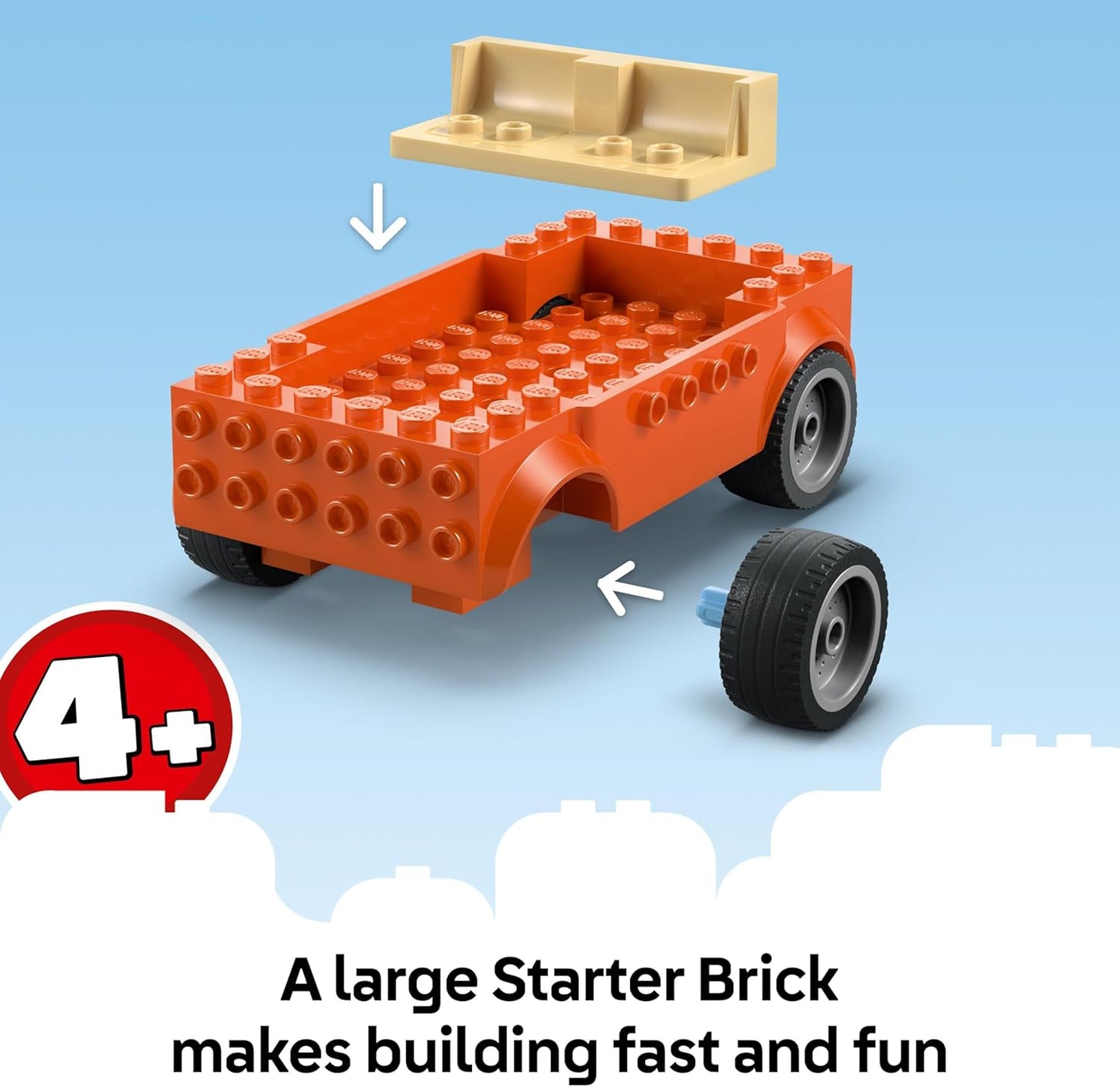 LEGO Bluey: Brinquedo de Praia e Passeio de Carro em Família da Bluey com 3 minifiguras incluindo Bingo e Chilli, além de 2 pranchas de surfe, um Castelo de Areia e Acessórios Divertidos - Presente de Aniversário