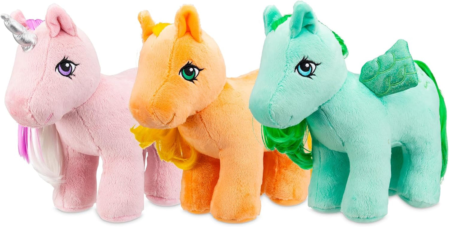 Meu pequeno pônei | Pelúcia Applejack | Presentes de cavalo retrô para meninas e meninos, brinquedos colecionáveis de cavalo vintage para crianças, brinquedos de unicórnio para meninos e meninas de 3 anos ou mais