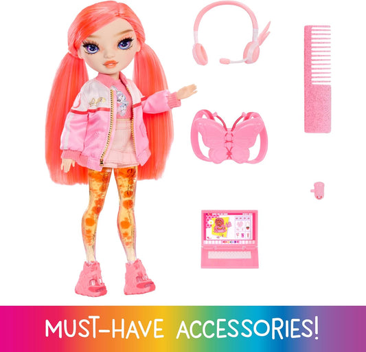 Boneca Rainbow High Sparkle & Shine - Dawn - Boneca Fashion de 28cm com Cabelo Vermelho Coral e Bolhas Mágicas nas Pernas, Colorida, Estilosa, Divertida, Colecionável, Para Crianças de 4 a 12 Anos ou Mais