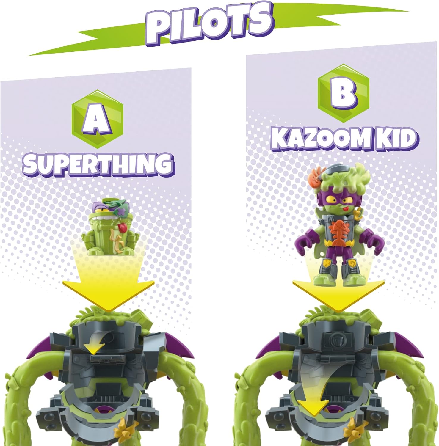 SUPERTHINGS Superbot Power Arms Trasher – Robô vilão articulado com br