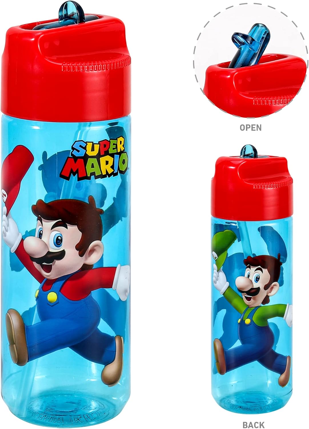 Conjunto de lancheira infantil Super Mario Kids - lancheira isolada, lancheira com vários compartimentos e garrafa de água de 580ml - conjunto de comida para almoço de viagem escolar, sem BPA