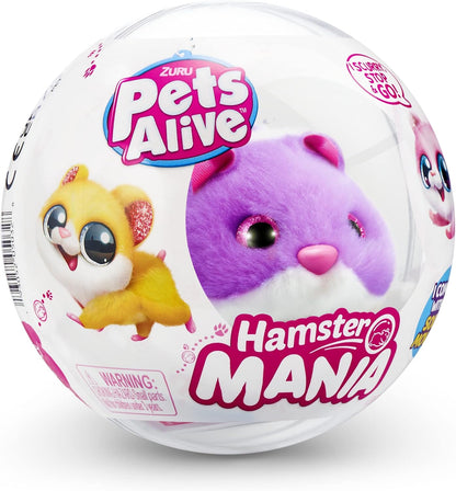 Pets Alive Hamstermania Roxo da ZURU Hamster, Animal de Estimação Eletrônico, Mais de 20 Sons Interativos, Bola de Brinquedo para Hamster para Meninas e Crianças (Roxo)