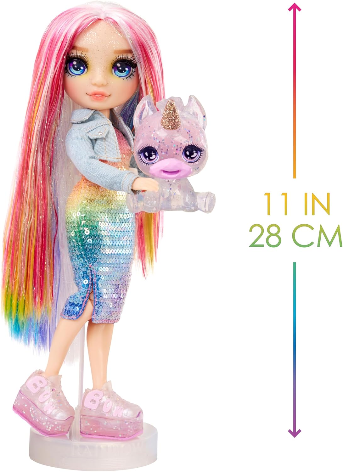 Boneca Rainbow High Fashion com Slime e Pet - Amaya (Rainbow) - Boneca Shimmer de 28 cm com Sparkle Slime, animal de estimação mágico e acessórios de moda - Brinquedo infantil - Ótimo para idades de 4 a 12 anos