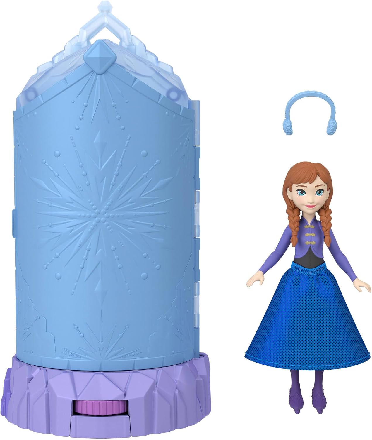 Mattel Disney Frozen – Mini Bonecas Surpresa e Conjuntos de Mini Castelo com Revelação Giratória da Boneca, Castelo de Gelo "Spin Surprise" inspirado nos filmes (Modelos podem variar), JCR90