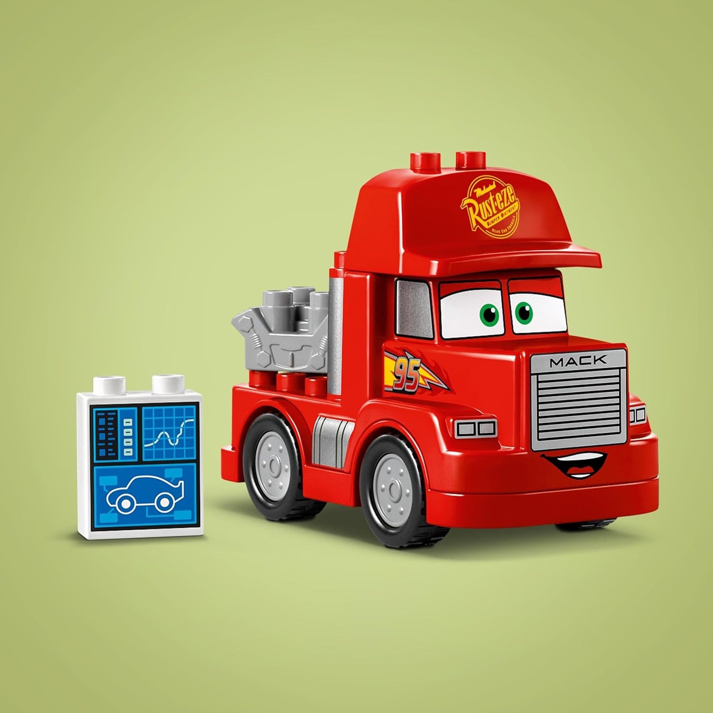 LEGO DUPLO Disney e Pixar’s Cars Mack at the Race Set, brinquedo de construção de caminhão para crianças, meninos e meninas com mais de 2 anos, Red Hauler edificável do filme, ideia de presente de aniversário 10417