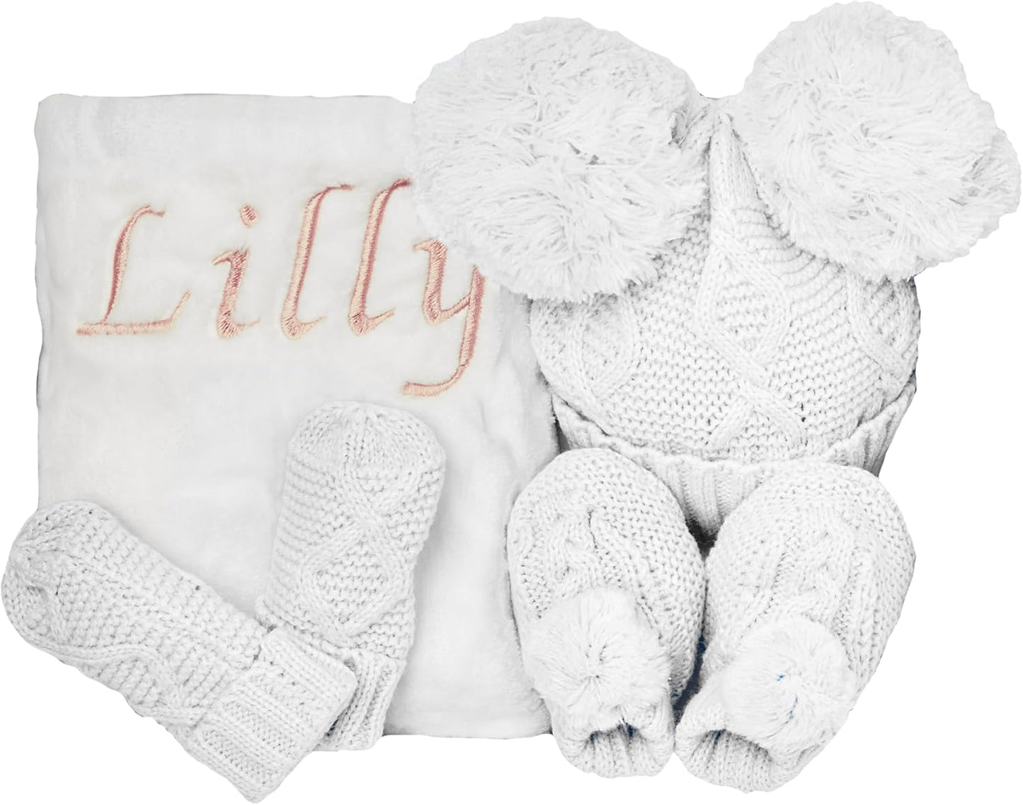 Conjunto de presentes personalizados para bebês meninos - Conjunto de roupas de inverno em tricô para bebês, presentes para recém-nascidos, itens essenciais para bebês para presentes de revelação de recém-nascidos