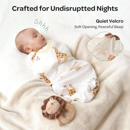 Momcozy Mantas para Recém-Nascidos de 0 a 3 Meses, com Fecho Silencioso, Fáceis de Usar para Pais de Primeira Viagem, Reduzem o Reflexo de Sobressalto, Pacote com 2, Coragem