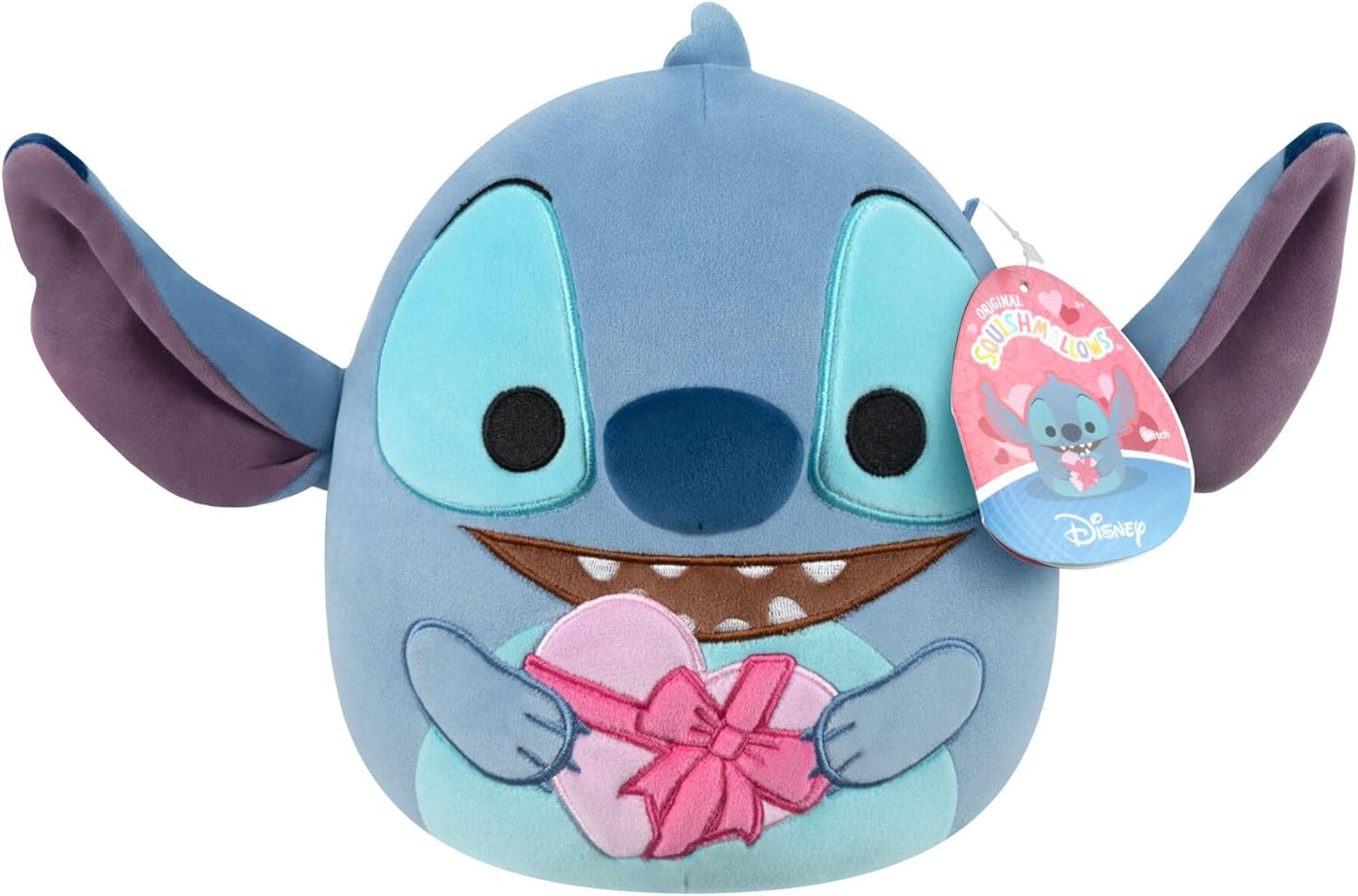 Squishmallows Pelúcia Original de 20 cm do Stitch da Disney com Corações