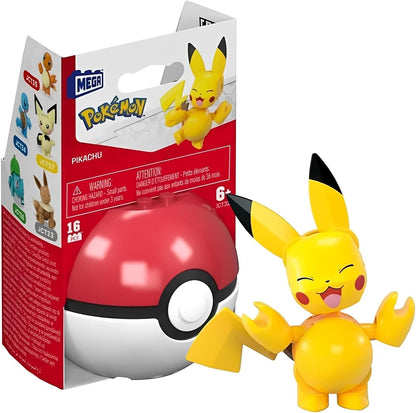 Mega Conjunto de Montagem Pokémon Construx Poké Bola de 16 Peças | Pikachu