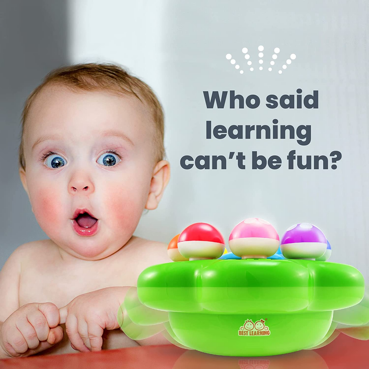 BEST LEARNING Mushroom Garden - Brinquedos educativos interativos iluminados para crianças de 1 a 3 anos - cores, números, jogos e música para crianças
