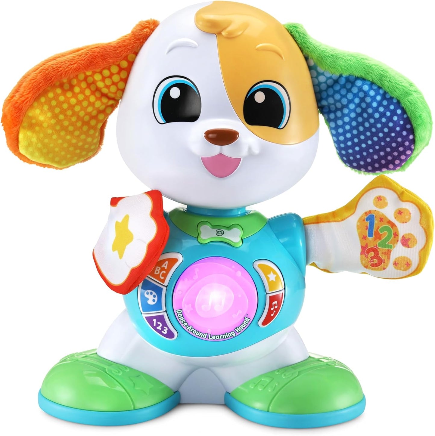 LeapFrog Dance-Around Learning Hound, brinquedo interativo para cães dançantes com luzes, cores e música, ensina letras, cores e números, presente divertido para bebês de 9, 12, 18 meses +