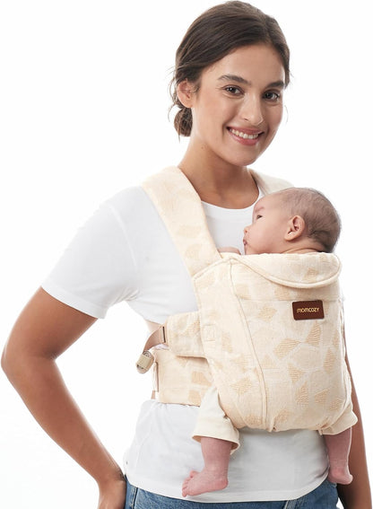 Momcozy Canguru para Recém-Nascido WeeSnug - Leve e Confortável para Bebês de 3,2 a 11,3 kg, Suporte Ergonômico Cruzado nas Costas, Tecido Jacquard, Canguru para Bebê com Suporte Lombar e Mãos Livres