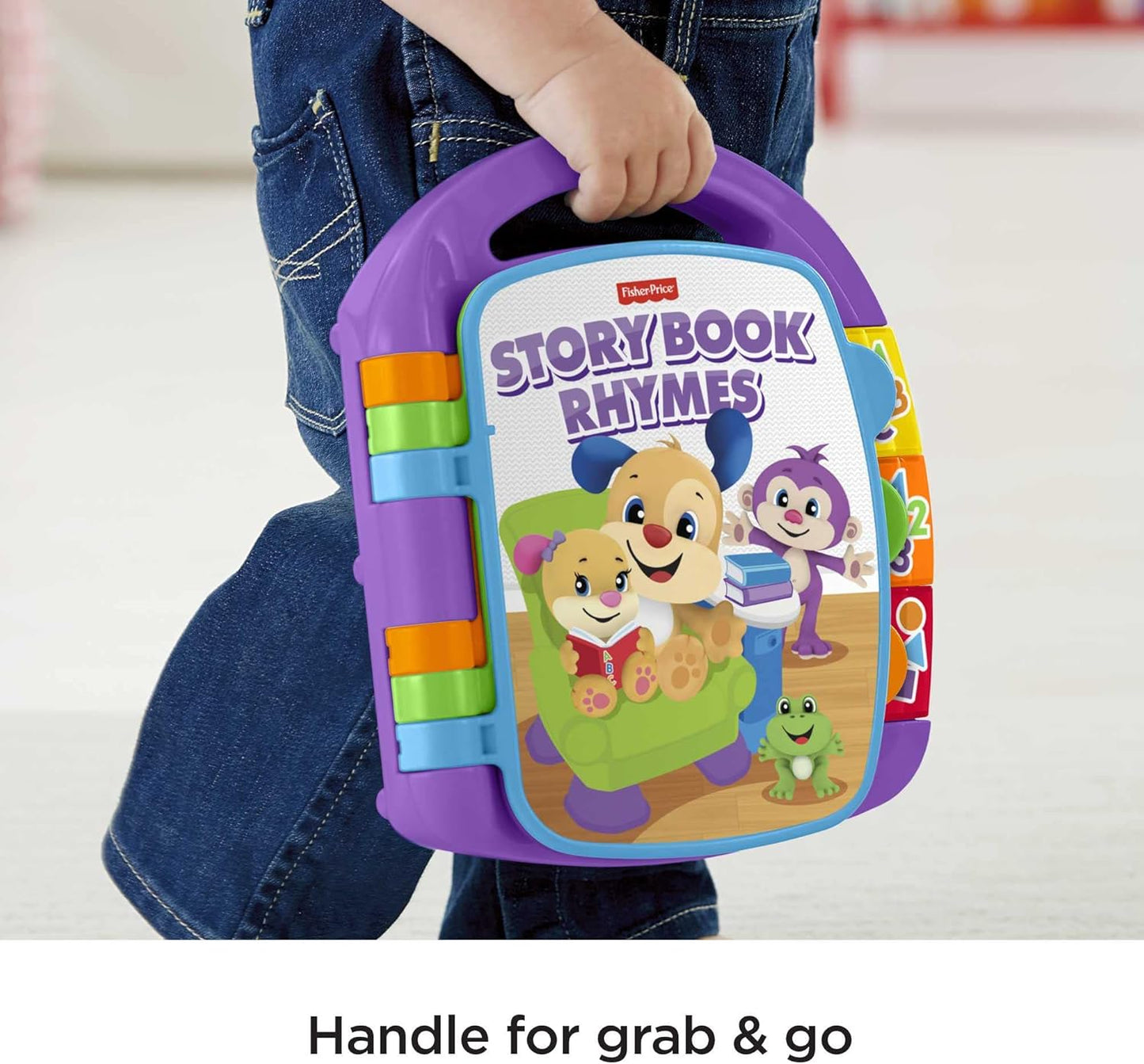 Fisher-Price Brinquedo educativo com histórias, rimas, luzes e música para bebês e crianças pequenas, versão em inglês britânico "Laugh & Learn", CDH26