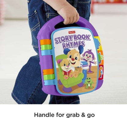 Fisher-Price Brinquedo educativo com histórias, rimas, luzes e música para bebês e crianças pequenas, versão em inglês britânico "Laugh & Learn", CDH26
