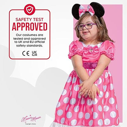 DISGUISE Fantasia adaptativa oficial da Minnie Mouse rosa da Disney, fantasias adaptativas para crianças