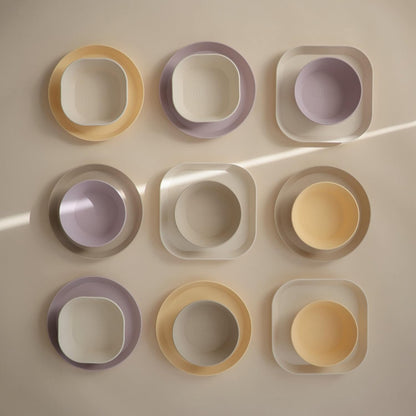 Mushie Tigelas para Jantar Infantil | Conjunto de 2 Tigelas Reutilizáveis Livres de BPA | Podem ser Lavadas na Lava-louças e Usadas no Micro-ondas | Fabricadas na Dinamarca | Redondas (Lilás Suave)
